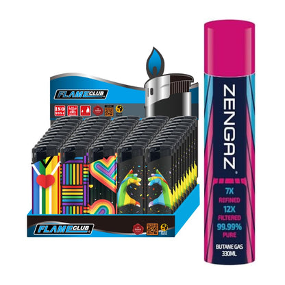 N2 Electronic Lighter - 50 Pack With 330ml Gas (Love)