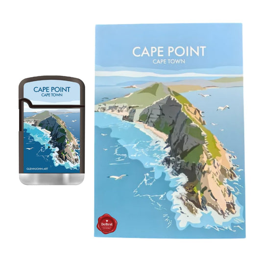 Debest Cape Town Travel Art Card A5 - Cape Point And ZL3 Torch Jet Lighter