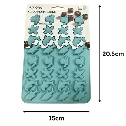 Silicone Chocolate Mold - Sea Creatures - 20.5x15cm (Blue)