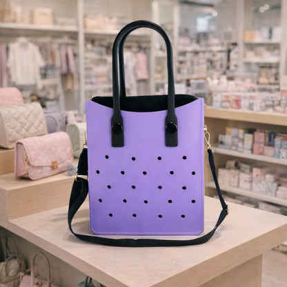 EVA Croc Tote Bag with Adjustable Strap – Ztylish (Purple)