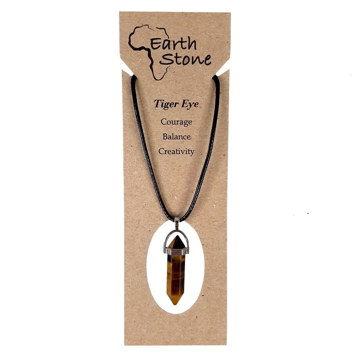 Earth Stone Collection - Bullet Crystal Stone Necklace (Tigers Eye)