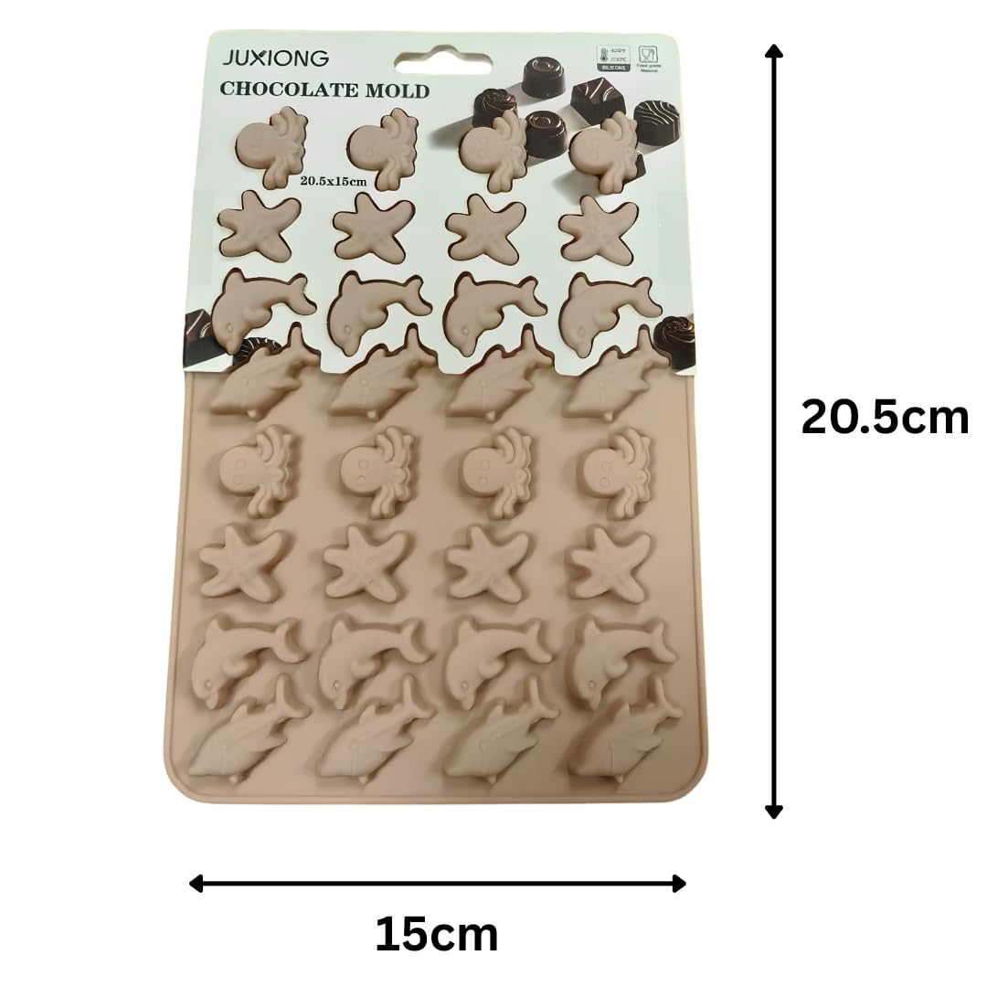 Silicone Chocolate Mold - Sea Creatures - 20.5x15cm (Pink)