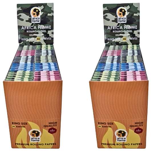 Africa Flame Rolling Paper King Size - 50 Booklets - Army - 2 Pack