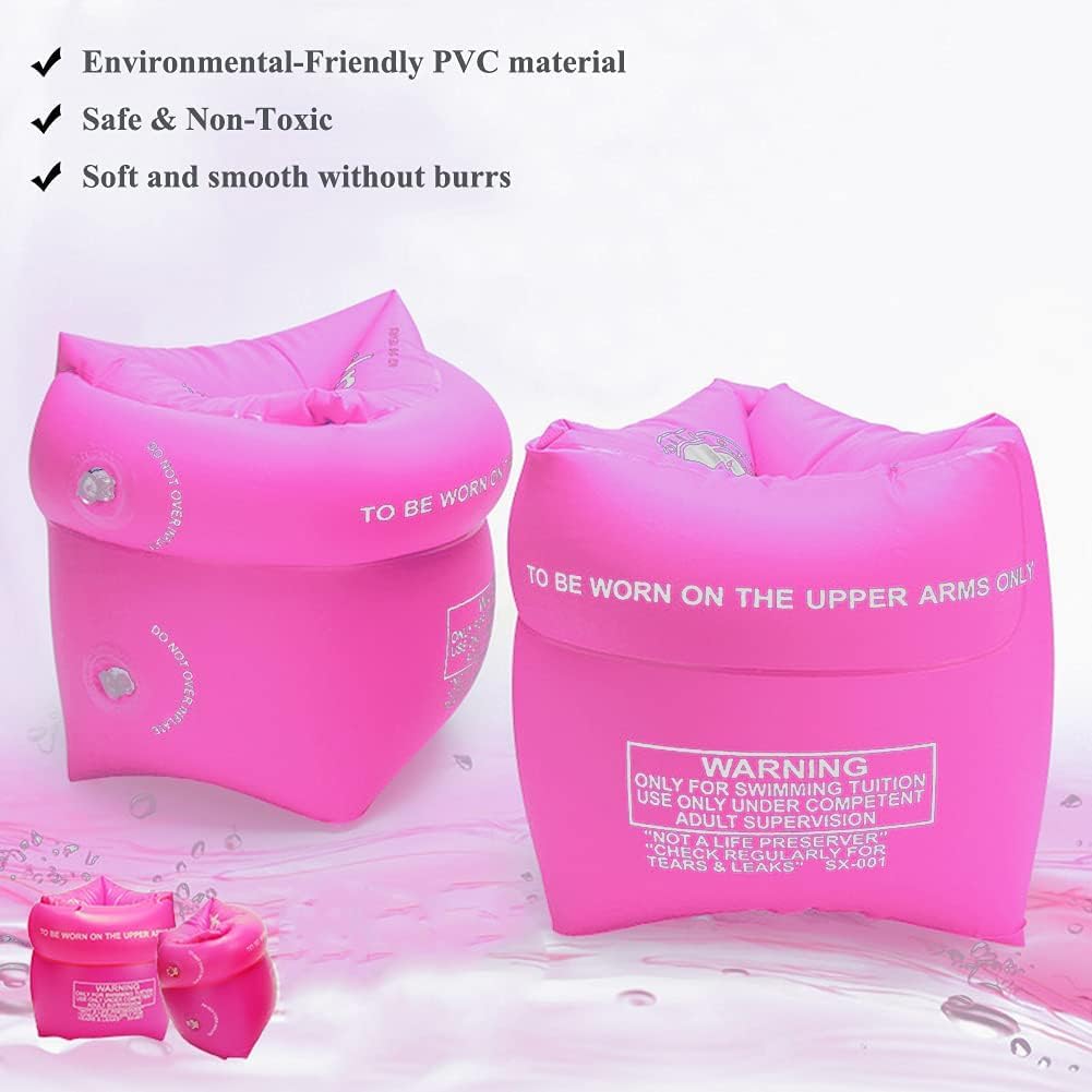 Swimming Inflatable Floating Arm Bands - 10 Pack - Pink