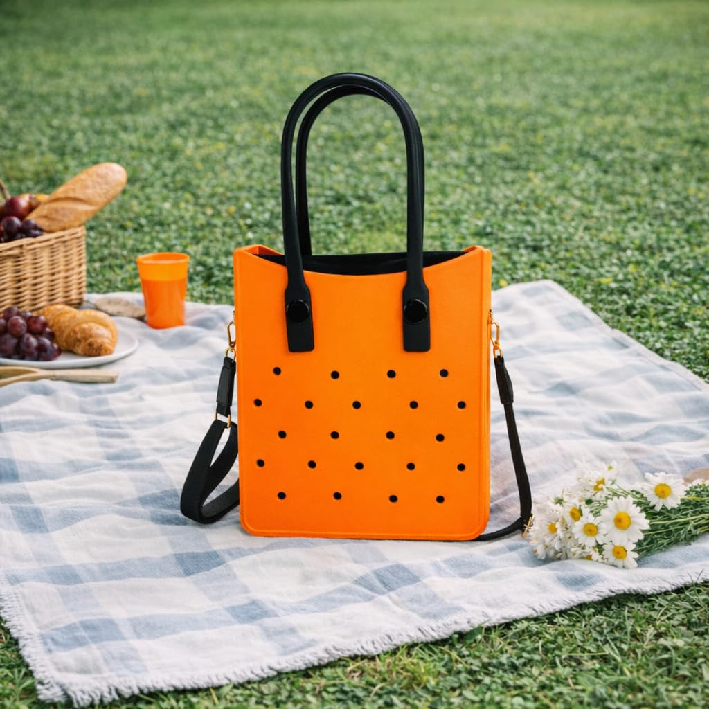 EVA Croc Tote Bag with Adjustable Strap – Ztylish (Orange)