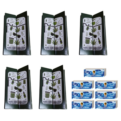 Value Pack - 10 Africa Flame Hemp Rolling Papers And 7 Filters Tips - White