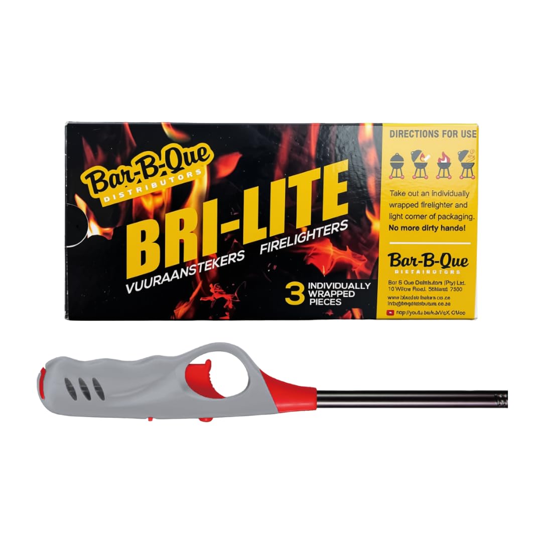 Medium Braai Lighter And 3 Piece Individually Wrapped Fire Lighter Combo (Grey)