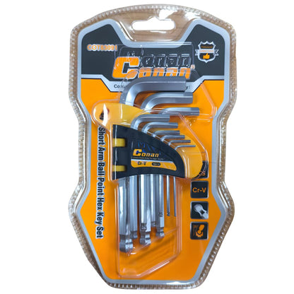 9 Piece Short Arm Ball Point Hex Key Set