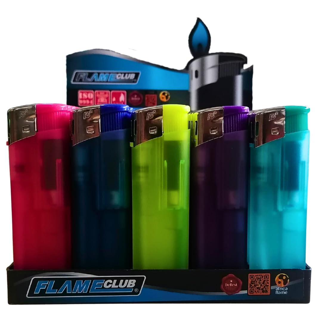 N2 Frosty Electronic Refillable Lighters – New Assorted Colours – 50 Units per Tray – Durable Bulk Pocket Lighters for Everyday Use & Retail