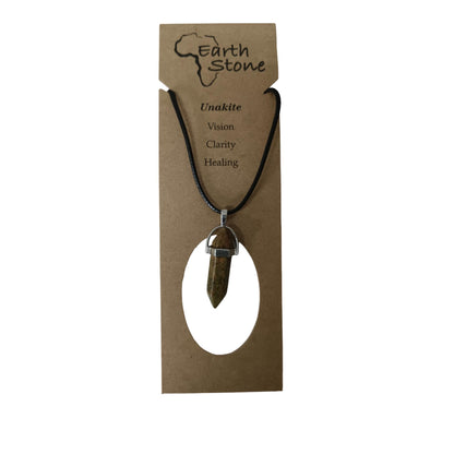 Earth Stone Collection - Bullet Crystal Stone Necklace (Unakite)