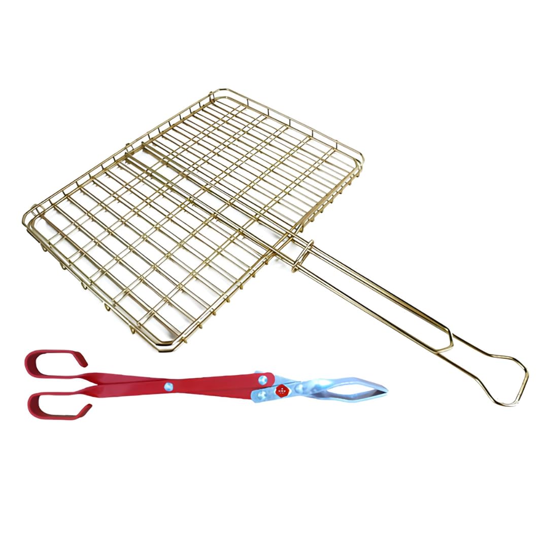 DeBest Braai Grid Big Box & Medium Braai Tongs Combo