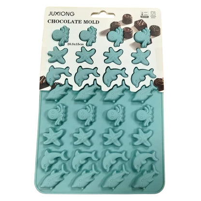 Silicone Chocolate Mold - Sea Creatures - 20.5x15cm (Blue)