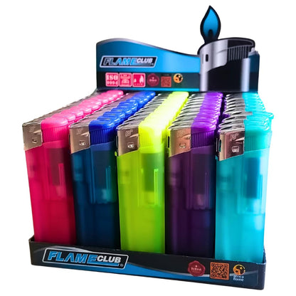 N2 Frosty Electronic Refillable Lighters – New Assorted Colours – 50 Units per Tray – Durable Bulk Pocket Lighters for Everyday Use & Retail
