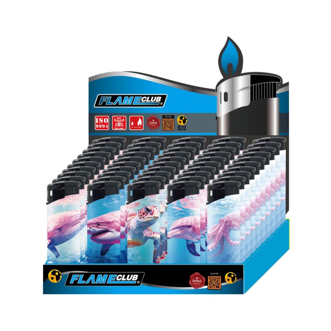 N2 Electronic Lighter - 50 Pack With 330ml Gas (Pink Marine)