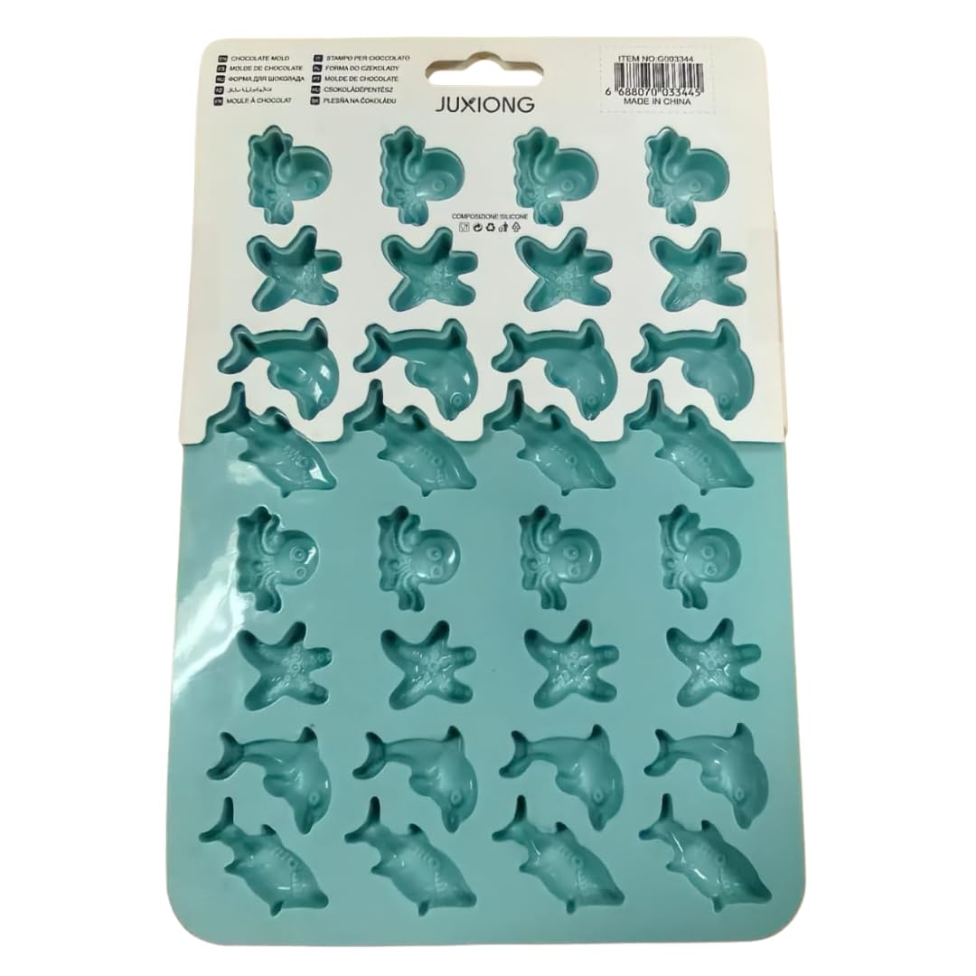 Silicone Chocolate Mold - Sea Creatures - 20.5x15cm (Blue)