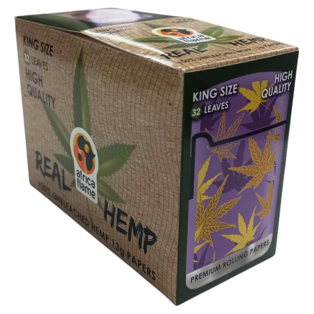 Africa Flame 100% Hemp Rolling Paper - 50 Booklets - Lilac - 2 Pack