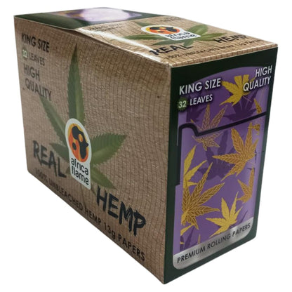 Africa Flame 100% Hemp Rolling Paper - 50 Booklets - Lilac - 2 Pack