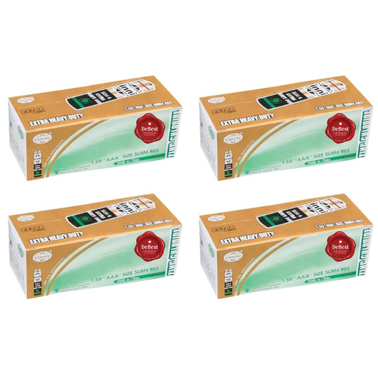 Debest Zinc Chloride AAA Battery 1.5V - Box of 60 - 4 Pack