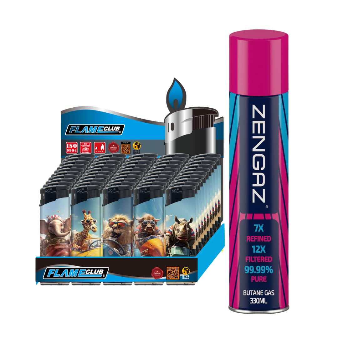 N2 Electronic Lighter - 5 Pack With 330ml Gas