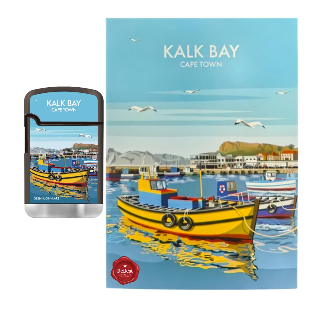 Debest Cape Town Travel Art Card A5 - Kalk Bay and ZL3 Torch Jet Lighter