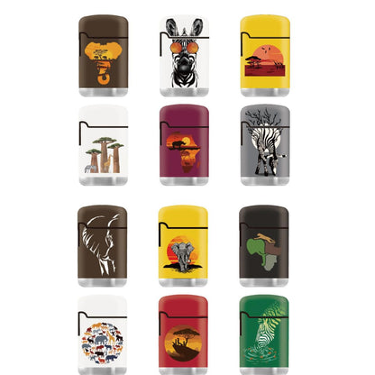 ZL3 African Wildlife Cube - 48 Piece DIsplay Torch Jet Lighters