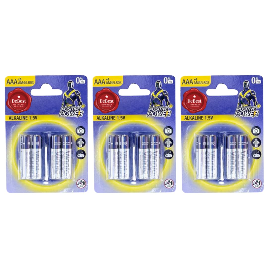 Debest Alkaline AAA Battery 1.5V 4PC - 3 Pack