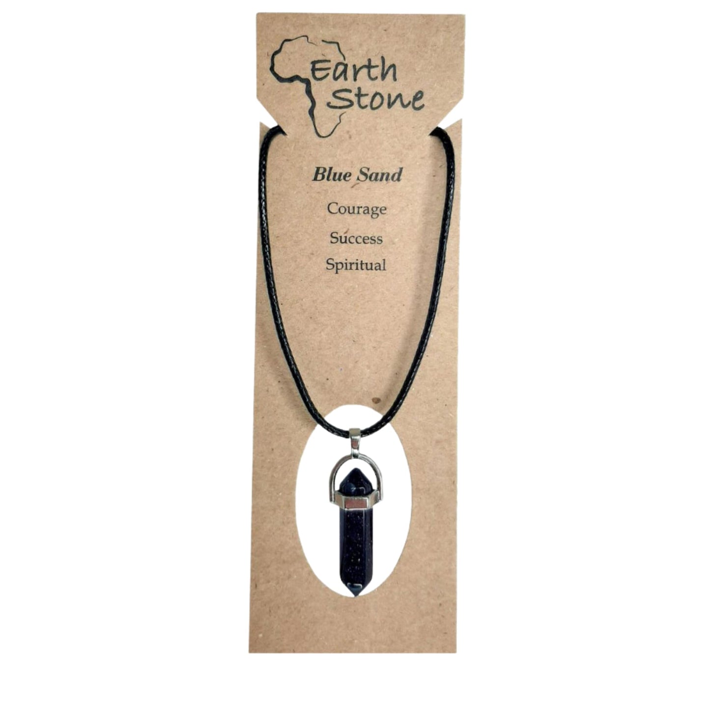 Earth Stone Collection - Bullet Crystal Stone Necklace (Blue Sand)
