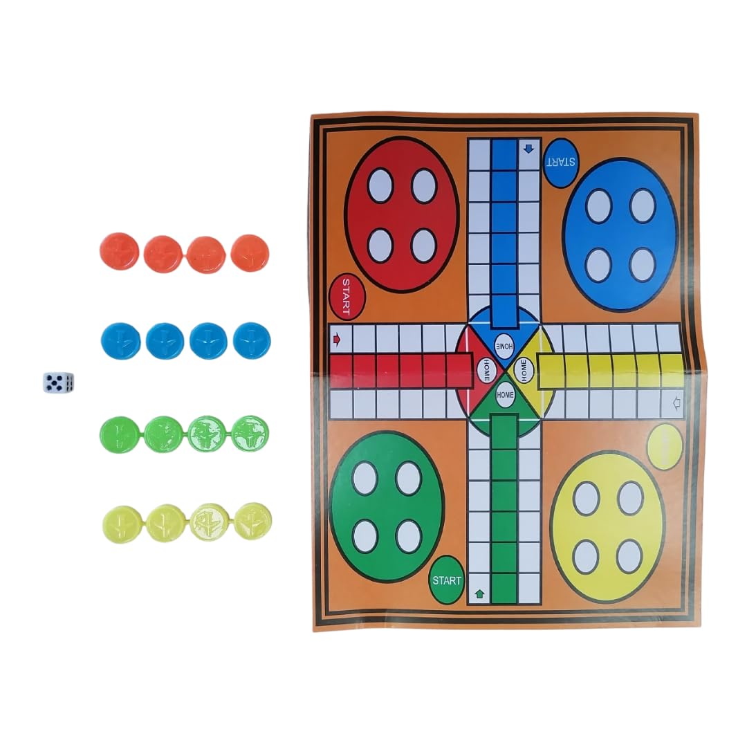 Ludo on Card 20pc | Classic Family Board Game | Travel-Friendly Mini Set