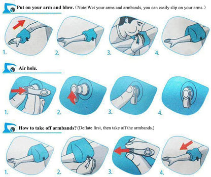 Swimming Inflatable Floating Arm Bands - Blue
