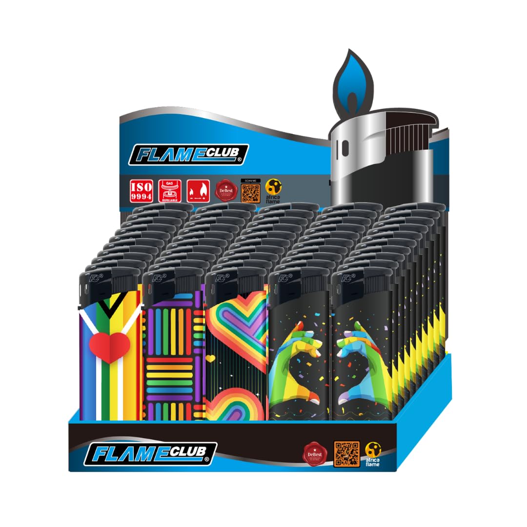 Electronic N2 Refillable Lighters – Love Design, Pack of 50