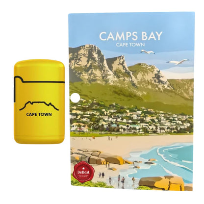 Debest Cape Town Travel Art Card A5 - Camps Bay and ZL3 Torch Jet Lighter