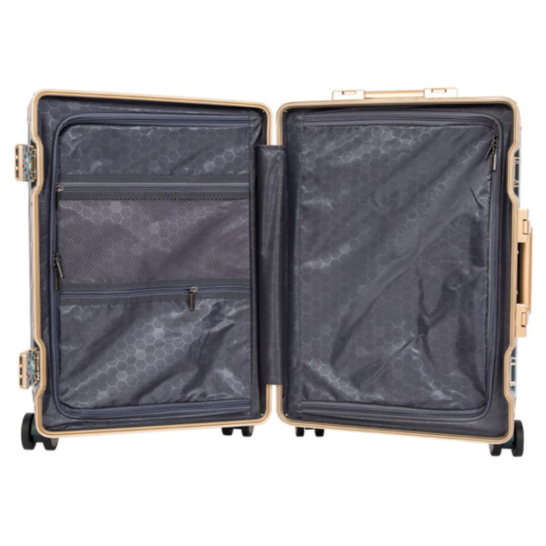 Classic Aluminum Frame Travel Suitcase - 22 inch - Wine Red