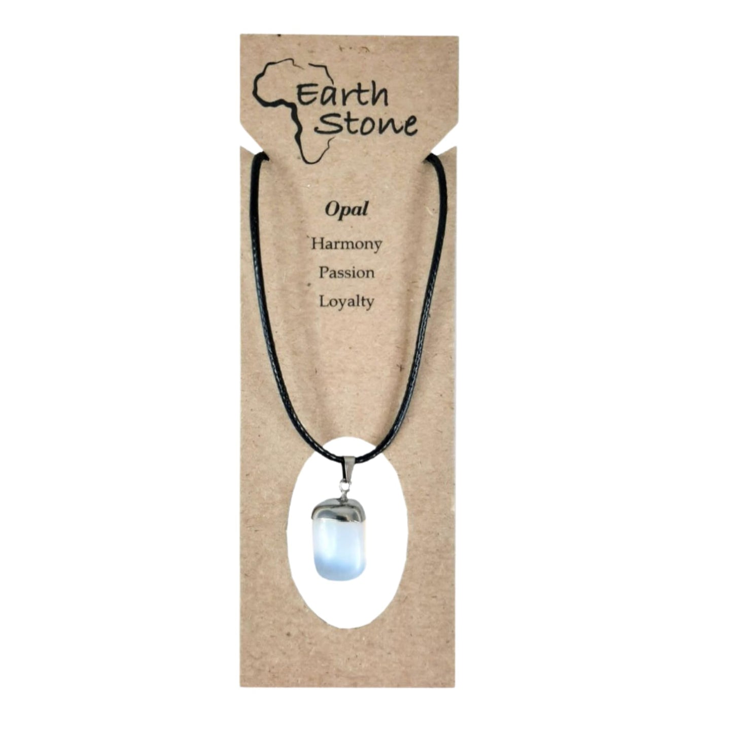 Earth Stone Collection - Polished Crystal Stone Necklace (Opal)