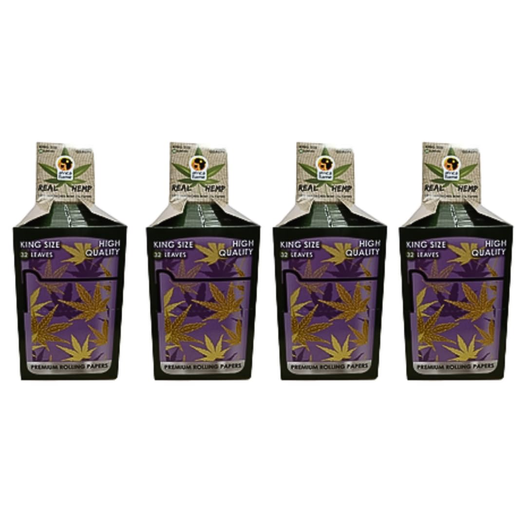 Africa Flame 100% Hemp Rolling Paper - 50 Booklets - Lilac - 4 Pack