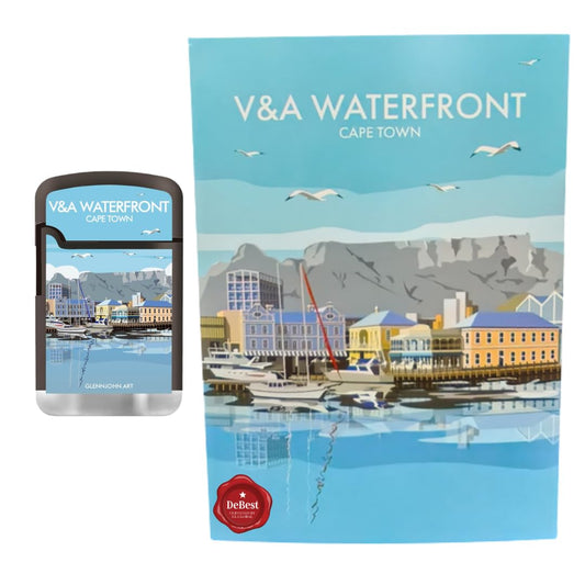 Debest Cape Town Travel Art Card A5 - V&A Waterfront and ZL3 Torch Jet Lighter
