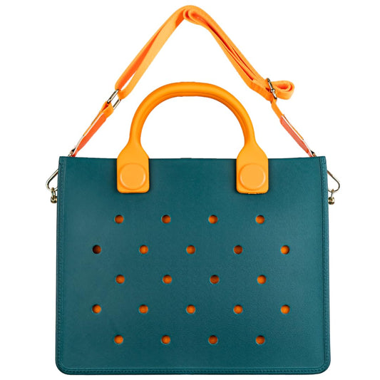Nana EVA Croc Bag with Shoulder Strap – Lightweight Waterproof Tote Handbag (Green)