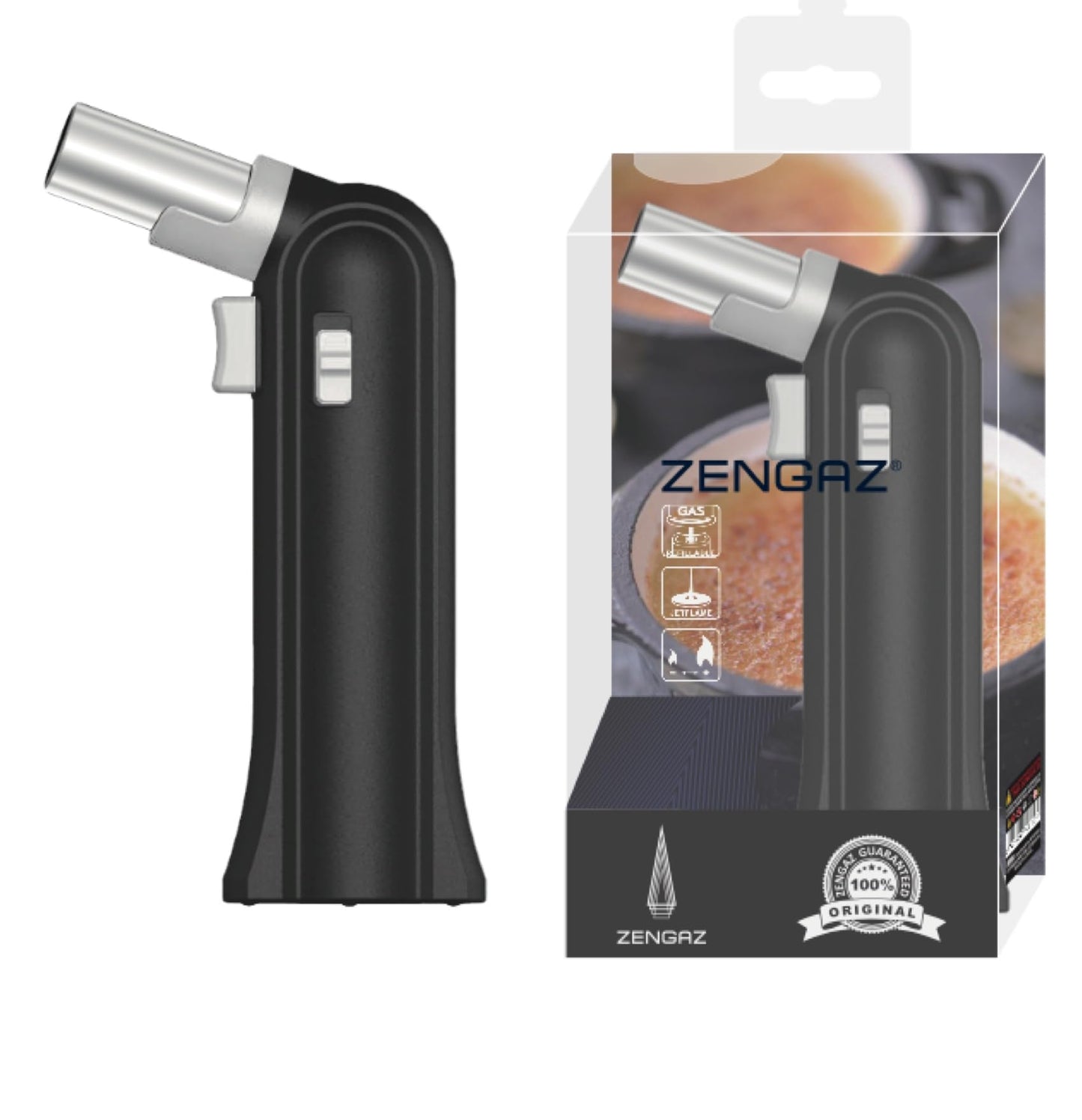 2 Pack ZT-88 Torch Jet Brulee Burner Lighter -Black and White