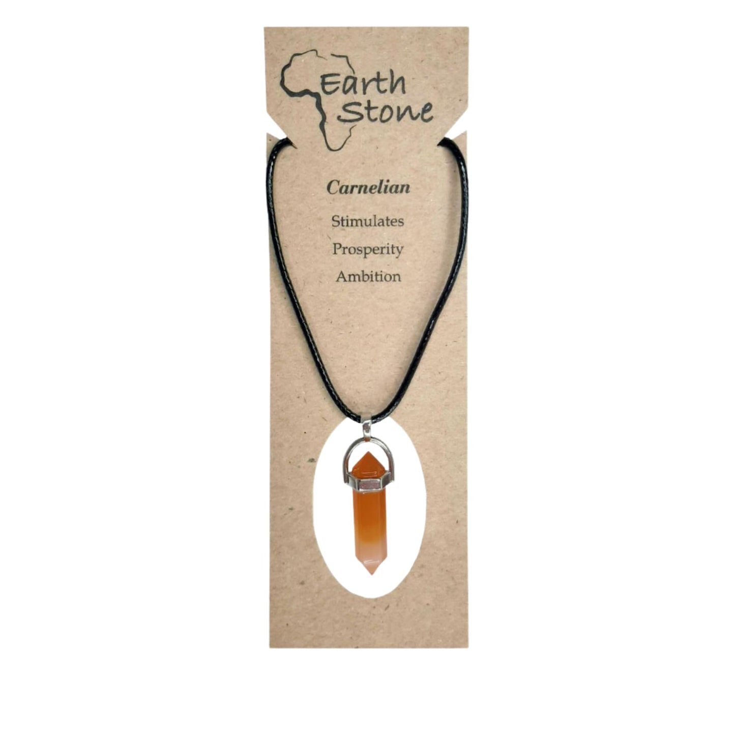 Earth Stone Collection - Bullet Crystal Stone Necklace (Carnelian)