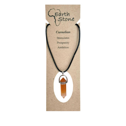 Earth Stone Collection - Bullet Crystal Stone Necklace (Carnelian)