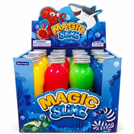 Magic Slime Neon Coloured Bottles, Sea Animal Theme, Kids Sensory Toy, 12 Pack