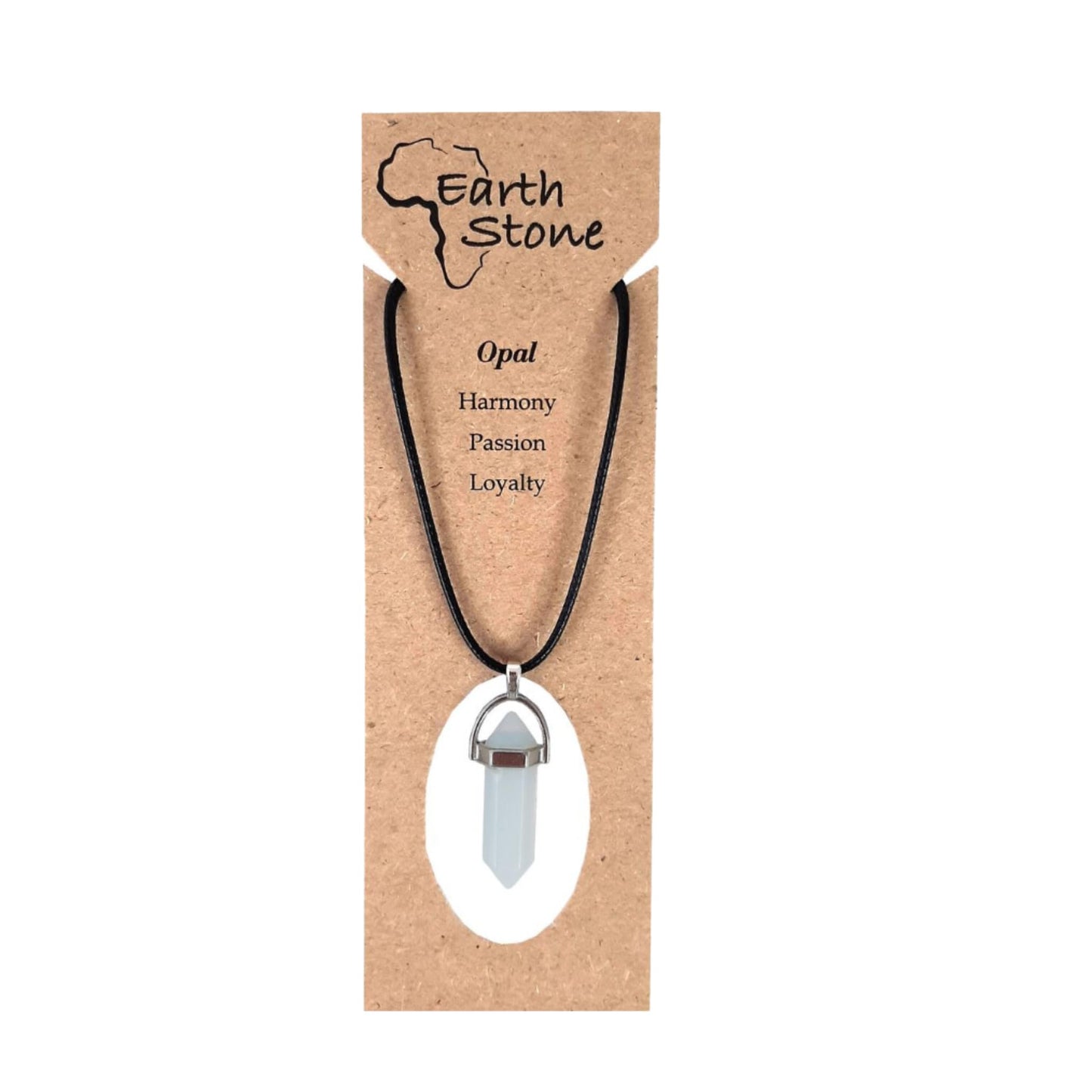 Earth Stone Collection - Bullet Crystal Stone Necklace (Opal)