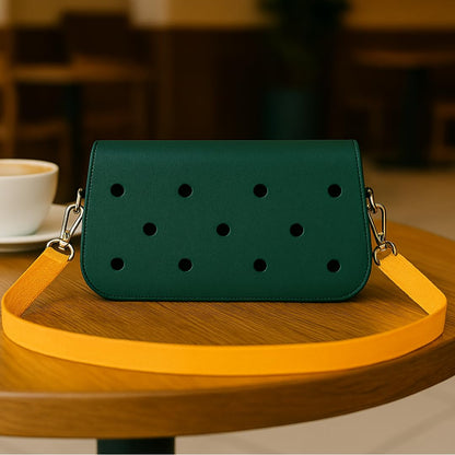 Nana EVA Croc Shoulder Bag & Coco EVA Croc Crossbody Bag Combo Set (Green)