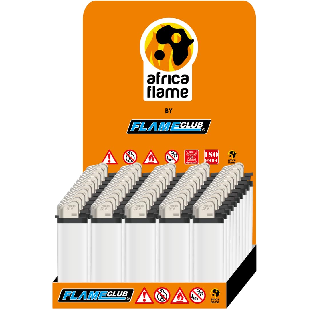M3L Disposable Flint Lighters - White - 50 Pack