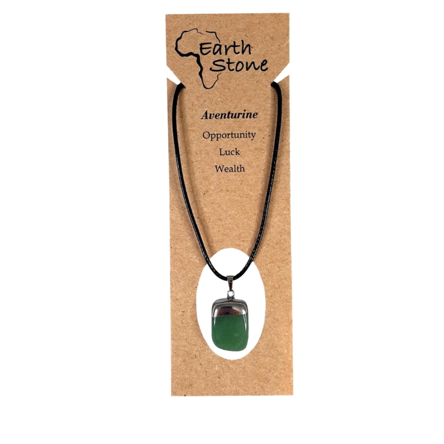 Earth Stone Collection - Polished Crystal Stone Necklace (Aventurine)