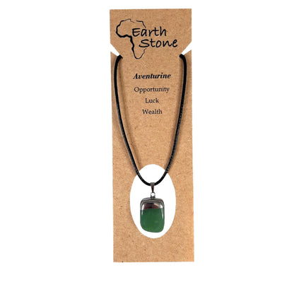 Earth Stone Collection - Polished Crystal Stone Necklace (Aventurine)