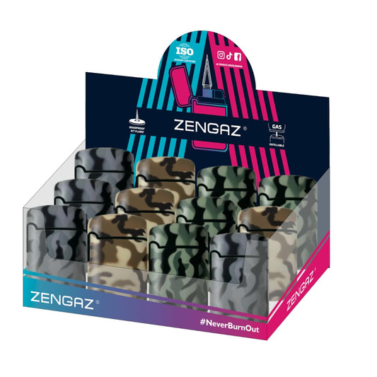 Zengaz ZL 3 Mega Jet Flame Lighter - 12 Pack - Army Mixed