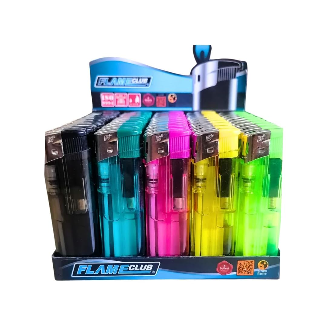 N2 TC Electronic Refillable Lighters – Wholesale Bulk Pack of 50 – New Assorted Colours – Durable & Reusable Pocket Lighters for Everyday Use, Retail, Convenience Stores & Giveaways