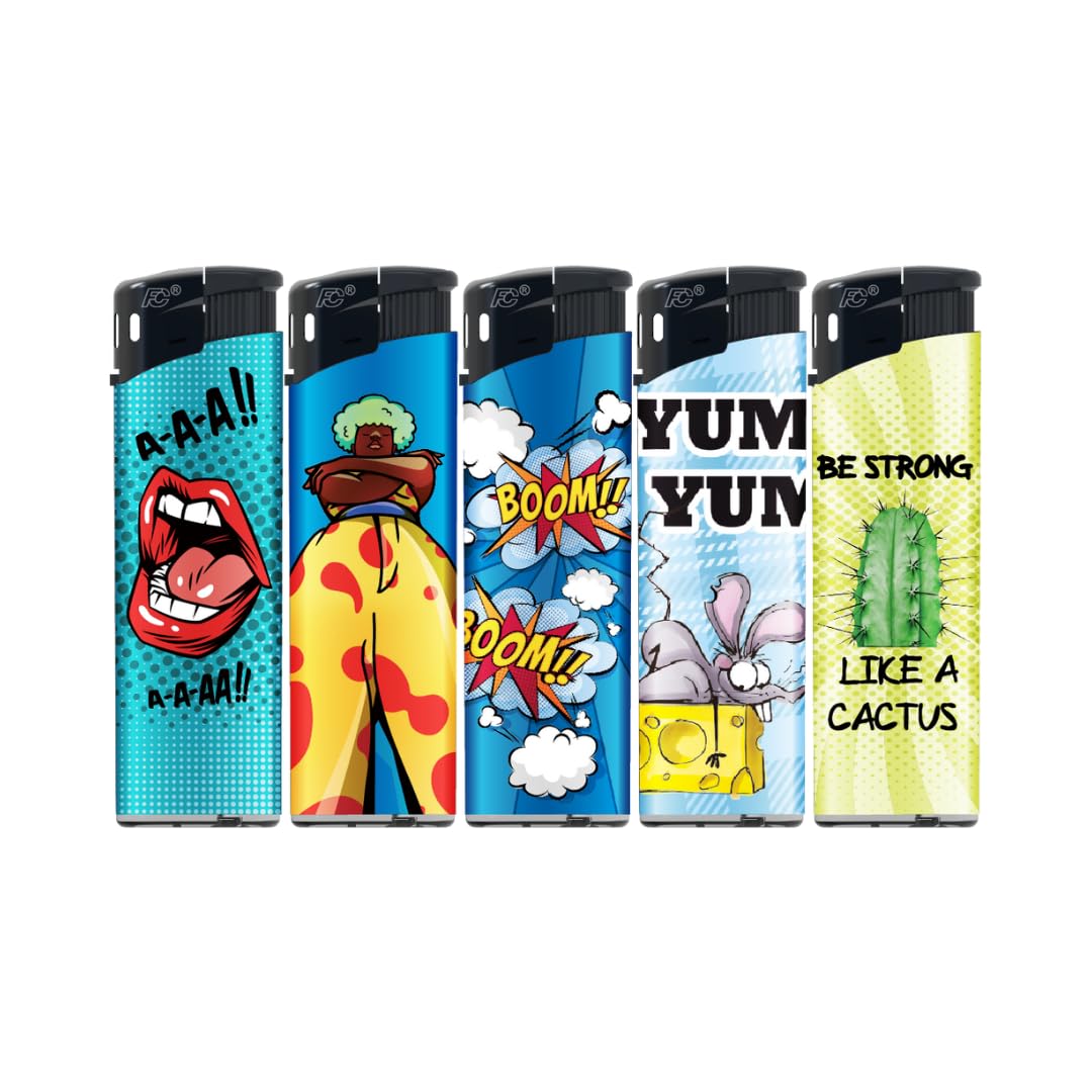 Electronic N2 Refillable Lighters – Mix 1 Assortment, Pack of 50