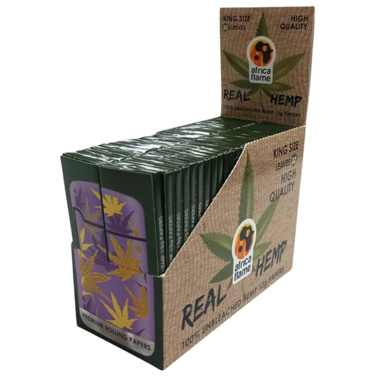 Africa Flame 100% Hemp Rolling Paper - 50 Booklets - Lilac