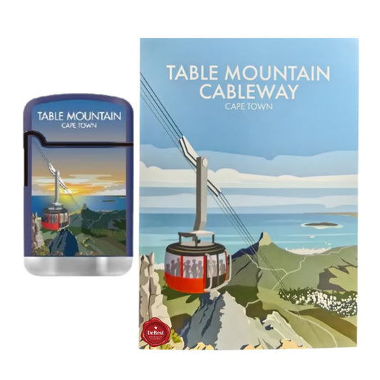 Debest Cape Town Travel Art Card A5 - Table Mountain Cable Way And ZL3 Torch Jet Lighter